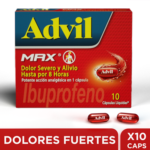 Advil Max Alivio De Los Dolores Asociados A La Inflamación Ibuprofeno, X 10 Caps