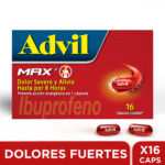 Advil Max Ibuprofeno Alivio Inflamacion x16 Capsulas