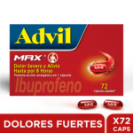 Advil Max Alivio De Los Dolores Asociados A La Inflamación Ibuprofeno X 72 Caps