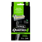 Schick Quattro4 Titanium Piel Sensible Maquina De Afeitar