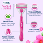 Schick Quattro4 Mujer Piel Sensible Maquina De Afeitar - Imagen 3