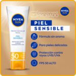 Protector Solar Facial Nivea Sun Piel Sensible SPF 50 50ml - Imagen 3