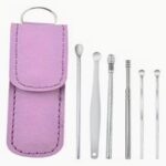 Kit Limpieza De Oídos Acero Inoxidable 6 Piezas Con Estuche - Imagen 4
