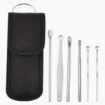 Kit Limpieza De Oídos Acero Inoxidable 6 Piezas Con Estuche